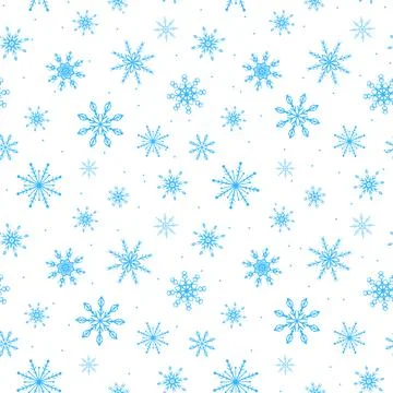 Snowflakes. Seamless pattern. Snow, snowfall, falling scattered white snowfla Stock Illustration