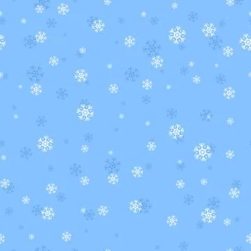 Snowflakes Seamless Pattern Vector in Flat Design Stock Illustration