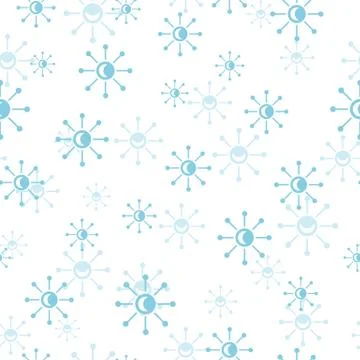 Snowflakes Seamless Pattern Vector in Flat Design Stock Illustration