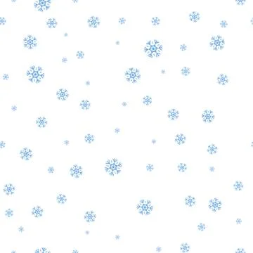 Snowflakes Seamless Pattern Vector in Flat Design 库存插图