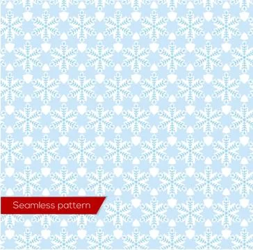 Snowflakes Seamless Pattern, Vector Stock Illustration