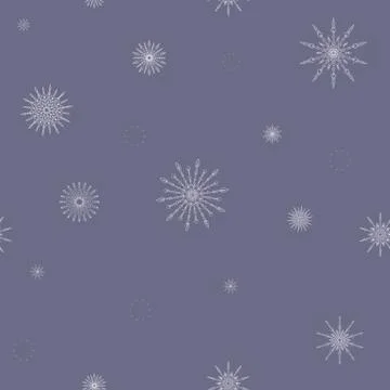 Snowflakes seamless pattern. Vector illustration. 库存插图
