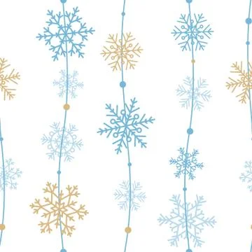 Snowflakes seamless pattern, vector illustration Иллюстрация