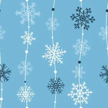 Snowflakes seamless pattern, vector illustration Illustration