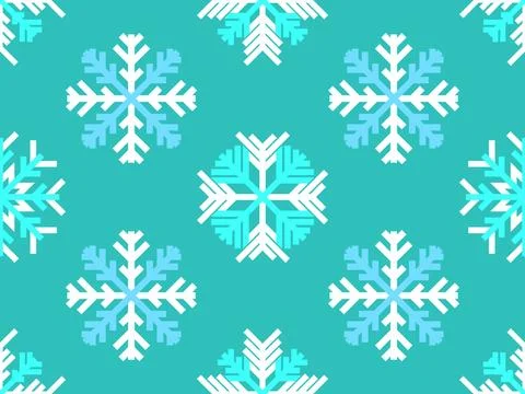 Snowflakes seamless pattern, white and blue. Merry Christmas and Happy New Ye Illustrazione stock