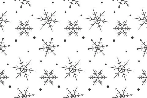 Snowflakes seamless pattern on a white background Stock Illustration