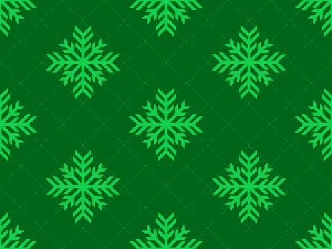 Snowflakes seamless pattern. Winter background with geometric snowflakes of.. Stock Illustration