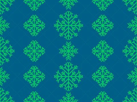 Snowflakes seamless pattern. Winter background with geometric snowflakes of.. Illustrazione stock