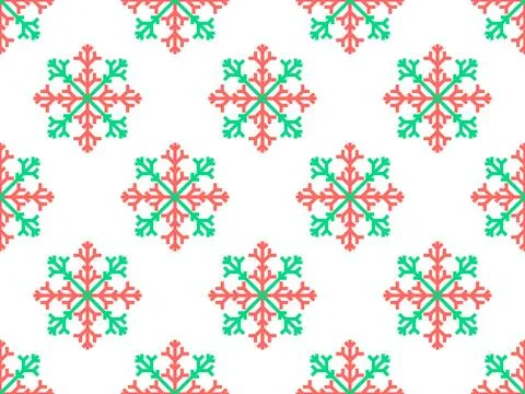 Snowflakes seamless pattern. Winter background with geometric snowflakes of.. Stock-Illustration