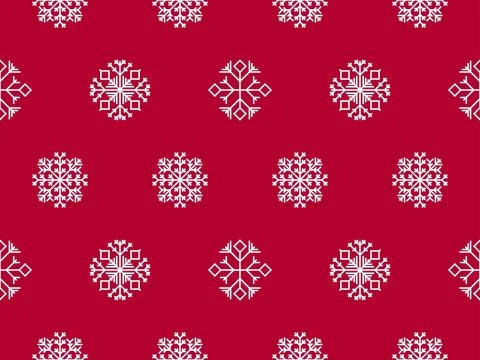 Snowflakes seamless pattern. Winter background with geometric snowflakes of.. Illustrazione stock