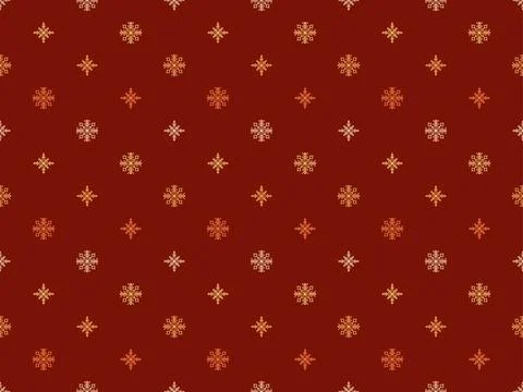 Snowflakes seamless pattern. Winter background with geometric snowflakes of.. Illustrazione stock