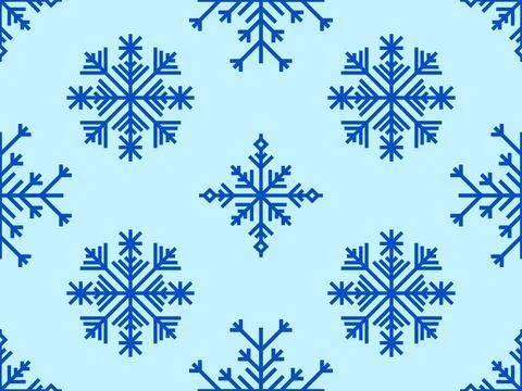 Snowflakes seamless pattern. Winter background with geometric snowflakes of.. Stock-Illustration