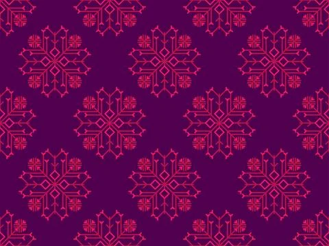 Snowflakes seamless pattern. Winter background with geometric snowflakes of.. Illustrazione stock