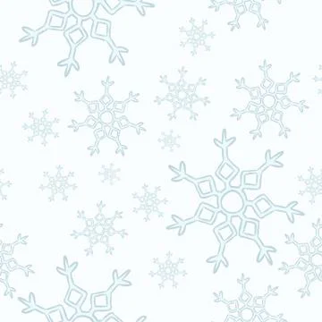 Snowflakes seamless pattern. Winter cartoon vector decoration Stock Illustration