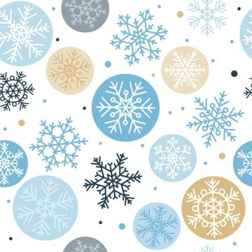 Snowflakes seamless pattern, winter concept vector illustration Illustrazione stock