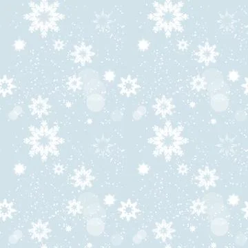 Snowflakes Seamless Pattern Winter Ornament Background Concept Stock Illustration
