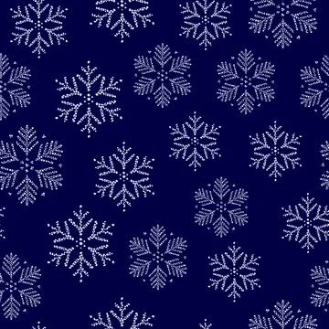 Snowflakes seamless pattern. Winter print. 스톡 일러스트