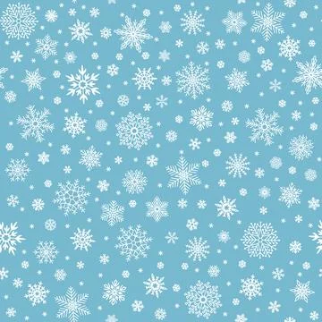 Snowflakes seamless pattern. Winter snow flake stars, falling flakes snows .. Stock-Illustration