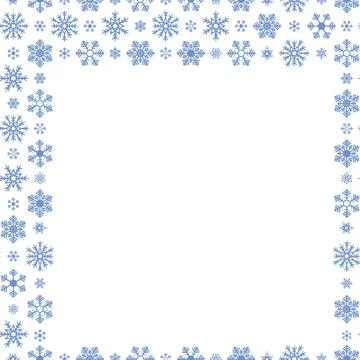 Snowflakes. Seamless square grid. Repeating vector pattern. Stock Illustration