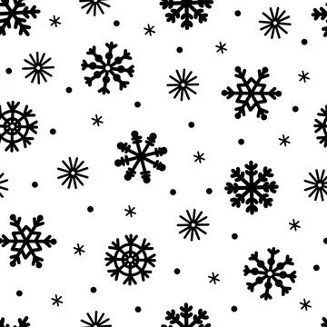 Snowflakes seamless vector pattern. Hand-drawn background 库存插图