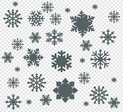 Snowflakes set. Background for winter and christmas theme. Vector illustratio Stock Illustration