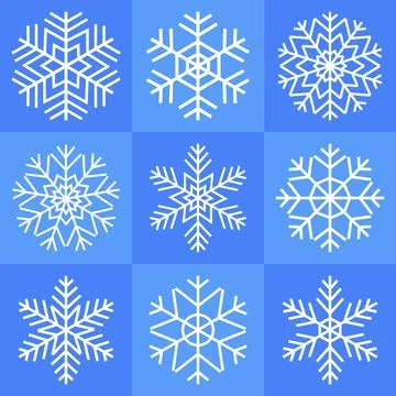 Snowflakes. Set of decorative elements for Christmas and New Year's design... Stock Illustration
