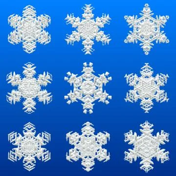 Snowflakes set generated texture イラスト素材
