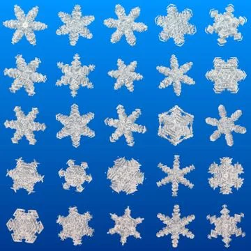 Snowflakes set generated texture Illustrazione stock