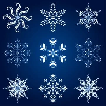 Snowflakes, set Stock Illustration