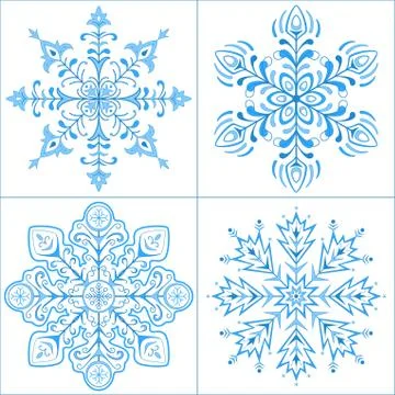 Snowflakes, set Stock Illustration