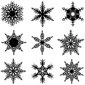 Snowflakes Set Stock Illustration