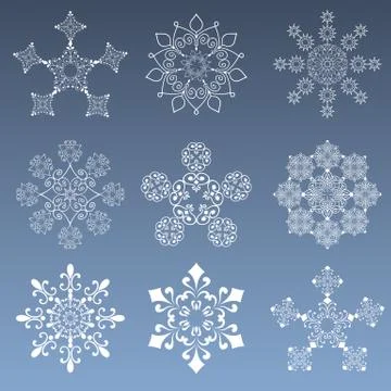 Snowflakes Set Stock Illustration