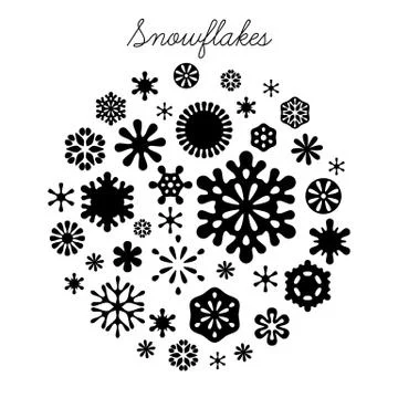 Snowflakes set Stock Illustration