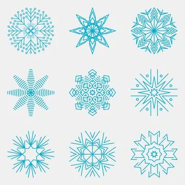 Snowflakes Set Stock Illustration