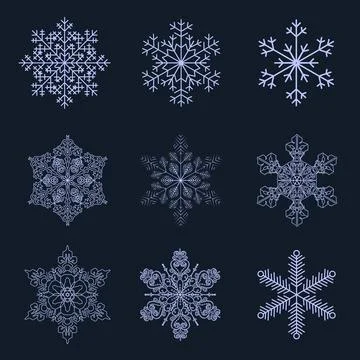 Snowflakes Set Stock Illustration