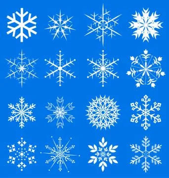 Snowflakes set vector Stock Illustration