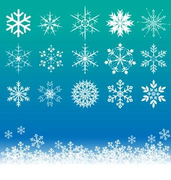 Snowflakes set vector Stock Illustration