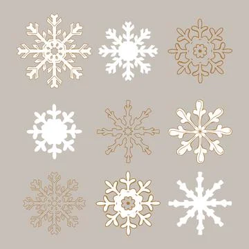 Snowflakes set vector illustration. Stock Illustration