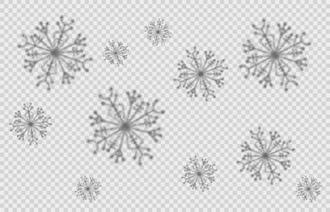 Snowflakes shadow overlay effect on transparent background for Christmas or N イラスト素材