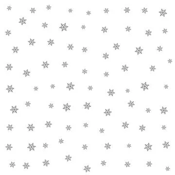 Snowflakes shape pattern, black and white illustration of flakes of snow on Stock Illustration