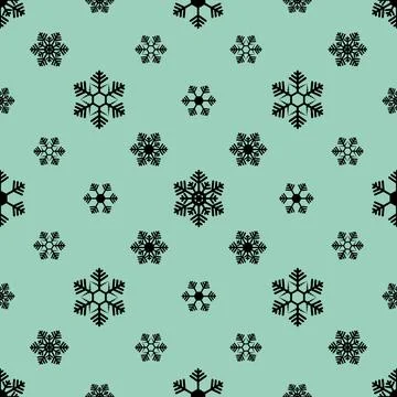 Snowflakes. Silhouette. Repeating vector pattern. Stock Illustration