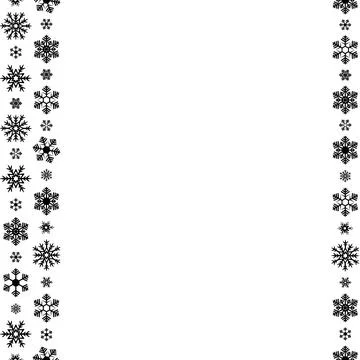 Snowflakes. Silhouette. Seamless vertical border. Stock Illustration