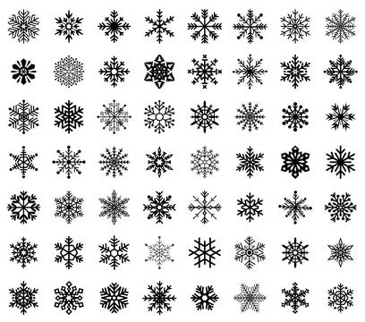 Snowflakes silhouettes Stock Illustration