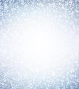 Snowflakes on silver blue background Stock Illustration