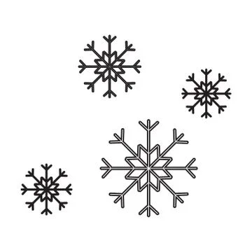 Snowflakes. simple icon without fill. Vector graphics. Stock Illustration