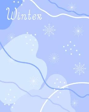 Snowflakes, snow, abstract elements festive Christmas template vector illustr Stock Illustration