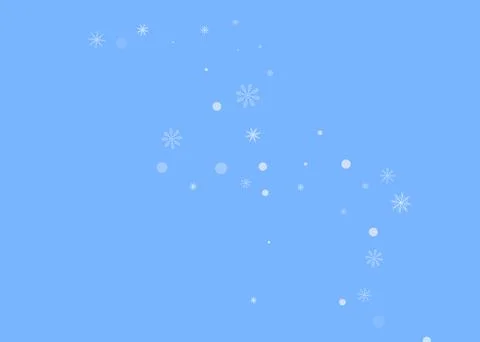 Snowflakes. Snow, snowfall. Falling scattered white snowflakes on a blue back 库存插图