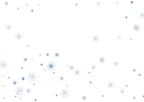 Snowflakes. Snow, snowfall. Falling scattered blue snowflakes on a white back Stockillustratie