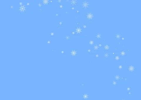 Snowflakes. Snow, snowfall. Falling scattered white snowflakes on a blue back Stock Illustration