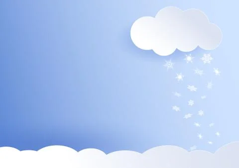 Snowflakes snowing from cloud Stock Illustration